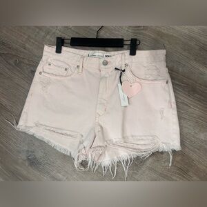 Lovers + Friends Blush Distressed Jean Shorts